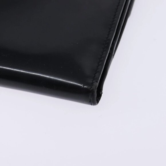 GUCCI Bifold Wallet Enamel Black Gold 035 2184 1909 0 Auth am8936 - Picture 8 of 16